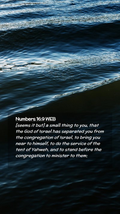 Picture 02 - Numbers 16:9 WEB Mobile Phone Wallpaper - [seems it but] a small thing to you, that the God - Mobile Bible Verse Wallpaper