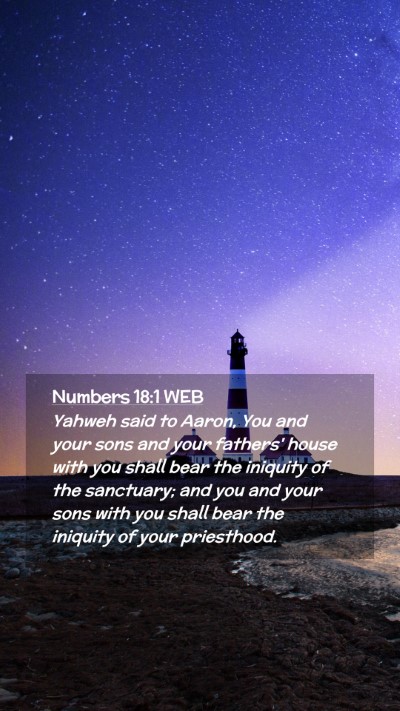 Picture 02 - Numbers 18:1 WEB Mobile Phone Wallpaper - Yahweh said to Aaron, You and your sons and your - Mobile Bible Verse Wallpaper