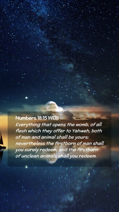 Picture 02 - Numbers 18:15 WEB Mobile Phone Wallpaper - Everything that opens the womb, of all flesh - Mobile Bible Verse Wallpaper