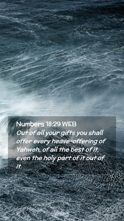 Picture 02 - Numbers 18:29 WEB Mobile Phone Wallpaper - Out of all your gifts you shall offer every - Mobile Bible Verse Wallpaper