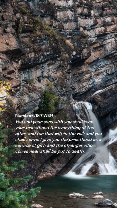 Picture 02 - Numbers 18:7 WEB Mobile Phone Wallpaper - You and your sons with you shall keep your - Mobile Bible Verse Wallpaper