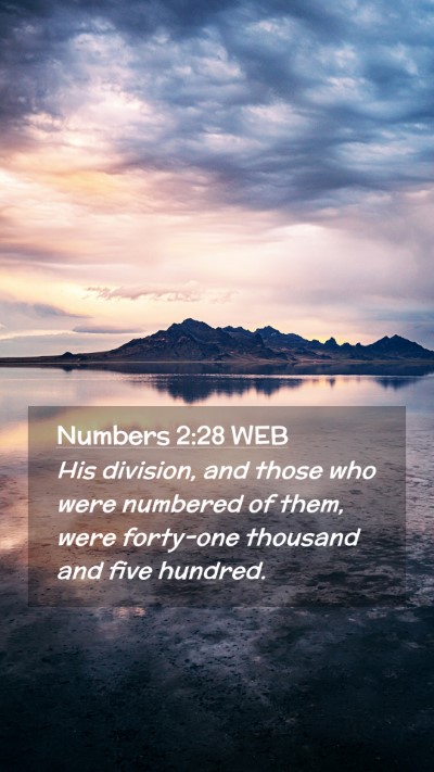 Picture 02 - Numbers 2:28 WEB Mobile Phone Wallpaper - His division, and those who were numbered of - Mobile Bible Verse Wallpaper