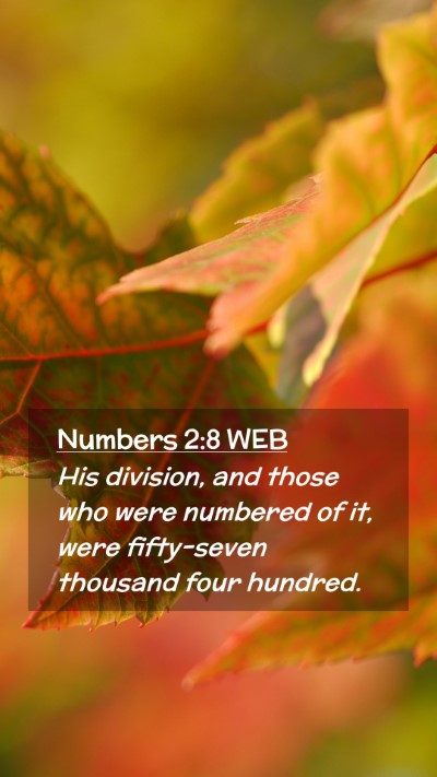 Picture 02 - Numbers 2:8 WEB Mobile Phone Wallpaper - His division, and those who were numbered of it, - Mobile Bible Verse Wallpaper