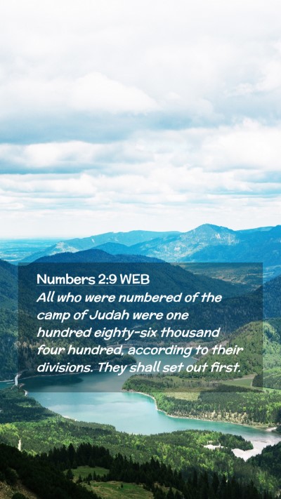 Picture 02 - Numbers 2:9 WEB Mobile Phone Wallpaper - All who were numbered of the camp of Judah were - Mobile Bible Verse Wallpaper