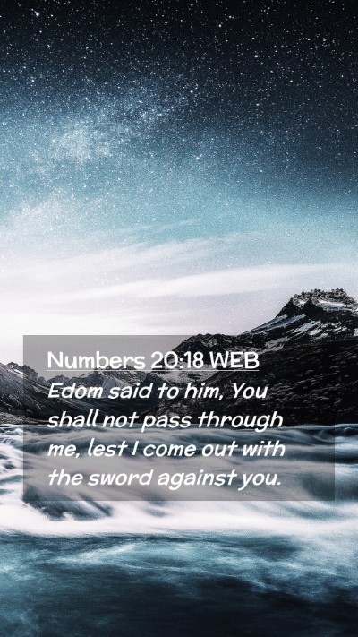 Picture 02 - Numbers 20:18 WEB Mobile Phone Wallpaper - Edom said to him, You shall not pass through me, - Mobile Bible Verse Wallpaper