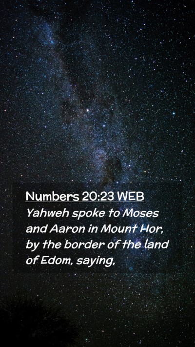 Picture 02 - Numbers 20:23 WEB Mobile Phone Wallpaper - Yahweh spoke to Moses and Aaron in Mount Hor, by - Mobile Bible Verse Wallpaper