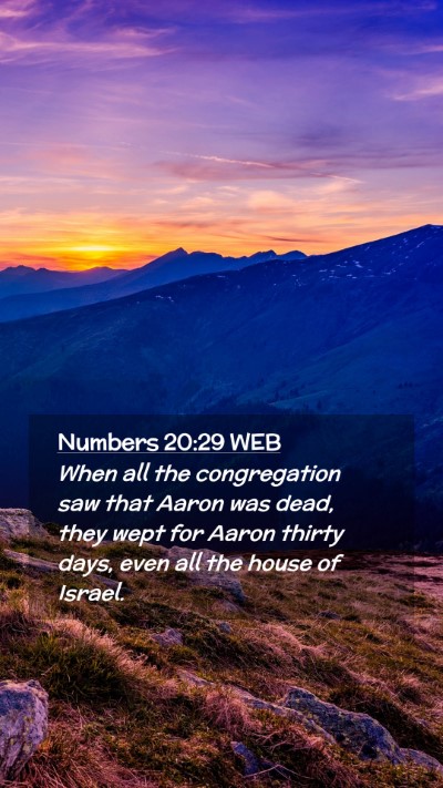 Picture 02 - Numbers 20:29 WEB Mobile Phone Wallpaper - When all the congregation saw that Aaron was - Mobile Bible Verse Wallpaper