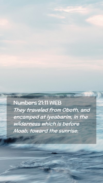 Picture 02 - Numbers 21:11 WEB Mobile Phone Wallpaper - They traveled from Oboth, and encamped at - Mobile Bible Verse Wallpaper