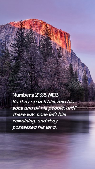 Picture 02 - Numbers 21:35 WEB Mobile Phone Wallpaper - So they struck him, and his sons and all his - Mobile Bible Verse Wallpaper