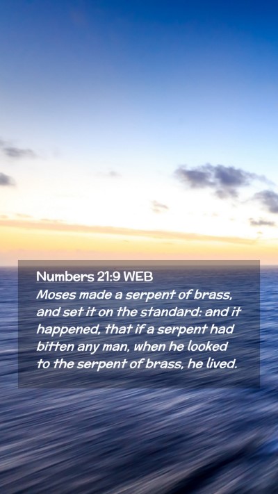 Picture 02 - Numbers 21:9 WEB Mobile Phone Wallpaper - Moses made a serpent of brass, and set it on the - Mobile Bible Verse Wallpaper