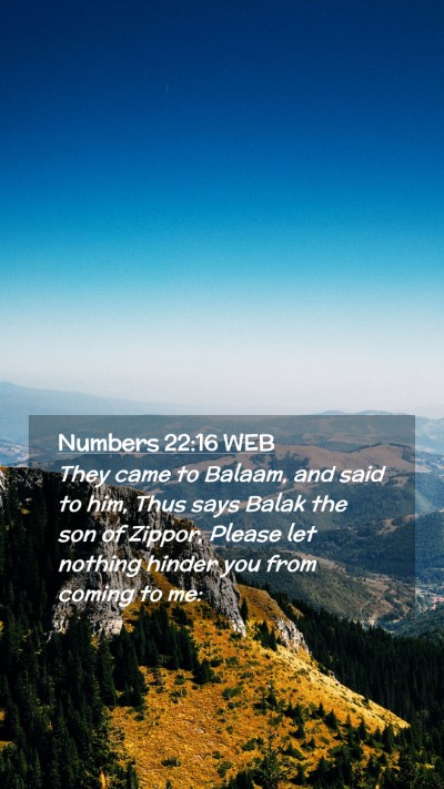 Picture 02 - Numbers 22:16 WEB Mobile Phone Wallpaper - They came to Balaam, and said to him, Thus says - Mobile Bible Verse Wallpaper