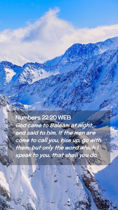 Picture 02 - Numbers 22:20 WEB Mobile Phone Wallpaper - God came to Balaam at night, and said to him, If - Mobile Bible Verse Wallpaper
