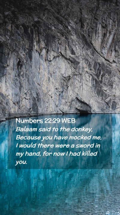 Picture 02 - Numbers 22:29 WEB Mobile Phone Wallpaper - Balaam said to the donkey, Because you have - Mobile Bible Verse Wallpaper