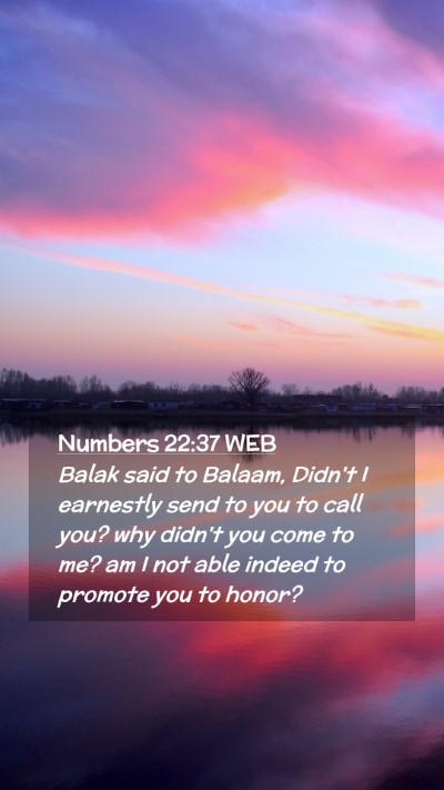 Picture 02 - Numbers 22:37 WEB Mobile Phone Wallpaper - Balak said to Balaam, Didn't I earnestly send to - Mobile Bible Verse Wallpaper