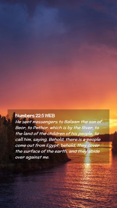 Picture 02 - Numbers 22:5 WEB Mobile Phone Wallpaper - He sent messengers to Balaam the son of Beor, to - Mobile Bible Verse Wallpaper