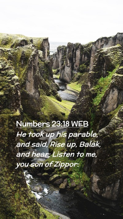 Picture 02 - Numbers 23:18 WEB Mobile Phone Wallpaper - He took up his parable, and said, Rise up, Balak, - Mobile Bible Verse Wallpaper