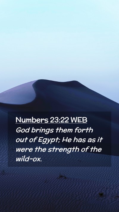 Picture 02 - Numbers 23:22 WEB Mobile Phone Wallpaper - God brings them forth out of Egypt; He has as it - Mobile Bible Verse Wallpaper