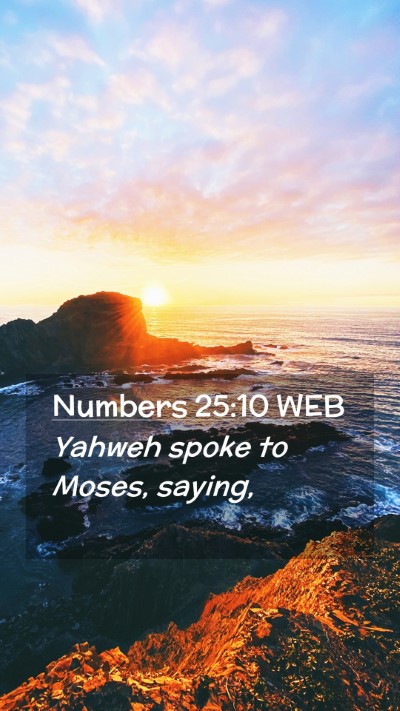 Picture 02 - Numbers 25:10 WEB Mobile Phone Wallpaper - Yahweh spoke to Moses, - Mobile Bible Verse Wallpaper