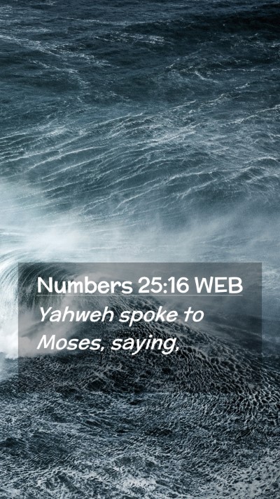 Picture 02 - Numbers 25:16 WEB Mobile Phone Wallpaper - Yahweh spoke to Moses, - Mobile Bible Verse Wallpaper