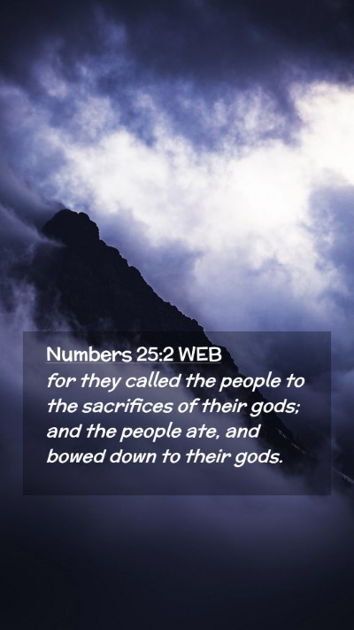 Picture 02 - Numbers 25:2 WEB Mobile Phone Wallpaper - for they called the people to the sacrifices of - Mobile Bible Verse Wallpaper