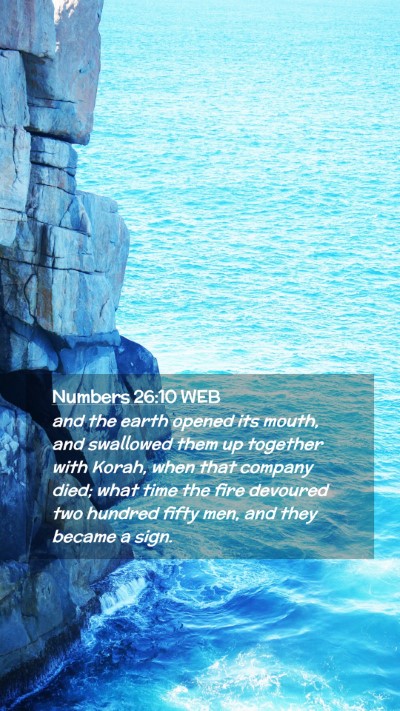 Picture 02 - Numbers 26:10 WEB Mobile Phone Wallpaper - and the earth opened its mouth, and swallowed - Mobile Bible Verse Wallpaper