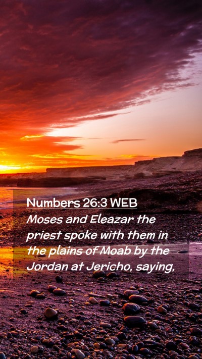 Picture 02 - Numbers 26:3 WEB Mobile Phone Wallpaper - Moses and Eleazar the priest spoke with them in - Mobile Bible Verse Wallpaper