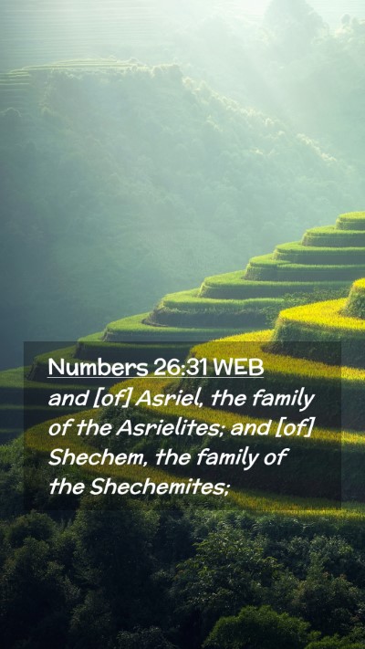 Picture 02 - Numbers 26:31 WEB Mobile Phone Wallpaper - and [of] Asriel, the family of the Asrielites; - Mobile Bible Verse Wallpaper