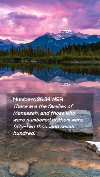 Picture 02 - Numbers 26:34 WEB Mobile Phone Wallpaper - These are the families of Manasseh; and those who - Mobile Bible Verse Wallpaper