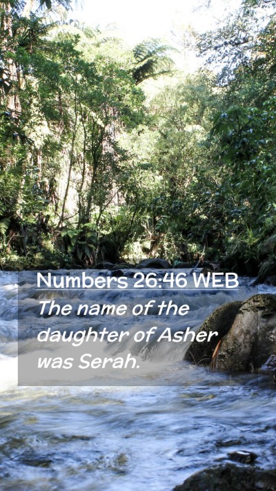Picture 02 - Numbers 26:46 WEB Mobile Phone Wallpaper - The name of the daughter of Asher was - Mobile Bible Verse Wallpaper