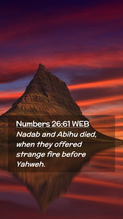 Picture 02 - Numbers 26:61 WEB Mobile Phone Wallpaper - Nadab and Abihu died, when they offered strange - Mobile Bible Verse Wallpaper