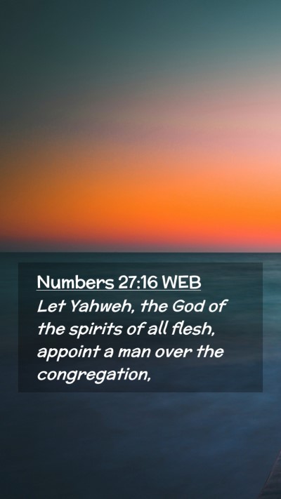 Picture 02 - Numbers 27:16 WEB Mobile Phone Wallpaper - Let Yahweh, the God of the spirits of all flesh, - Mobile Bible Verse Wallpaper