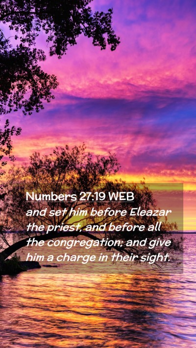Picture 02 - Numbers 27:19 WEB Mobile Phone Wallpaper - and set him before Eleazar the priest, and before - Mobile Bible Verse Wallpaper