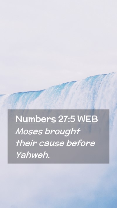 Picture 02 - Numbers 27:5 WEB Mobile Phone Wallpaper - Moses brought their cause before - Mobile Bible Verse Wallpaper