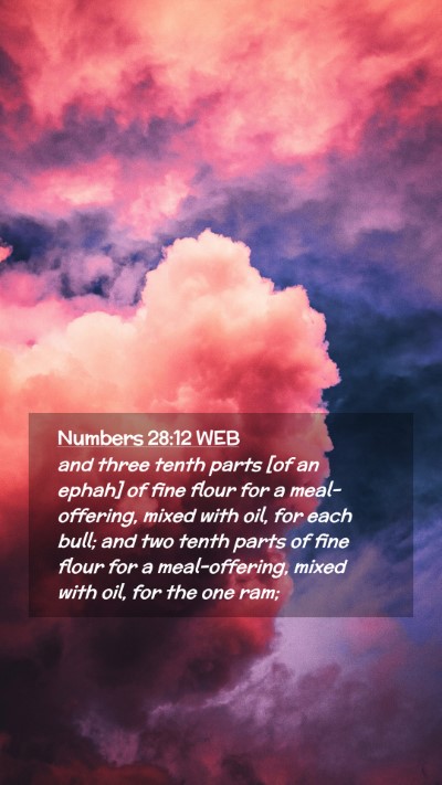 Picture 02 - Numbers 28:12 WEB Mobile Phone Wallpaper - and three tenth parts [of an ephah] of fine flour - Mobile Bible Verse Wallpaper