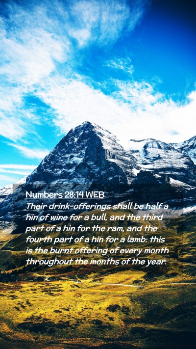Picture 02 - Numbers 28:14 WEB Mobile Phone Wallpaper - Their drink-offerings shall be half a hin of wine - Mobile Bible Verse Wallpaper