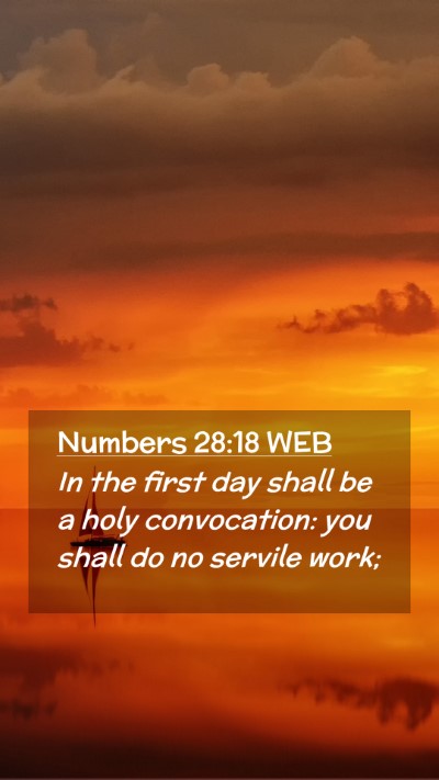 Picture 02 - Numbers 28:18 WEB Mobile Phone Wallpaper - In the first day shall be a holy convocation: you - Mobile Bible Verse Wallpaper