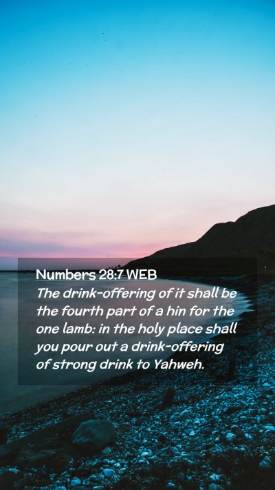 Picture 02 - Numbers 28:7 WEB Mobile Phone Wallpaper - The drink-offering of it shall be the fourth part - Mobile Bible Verse Wallpaper