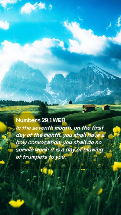 Picture 02 - Numbers 29:1 WEB Mobile Phone Wallpaper - In the seventh month, on the first day of the - Mobile Bible Verse Wallpaper