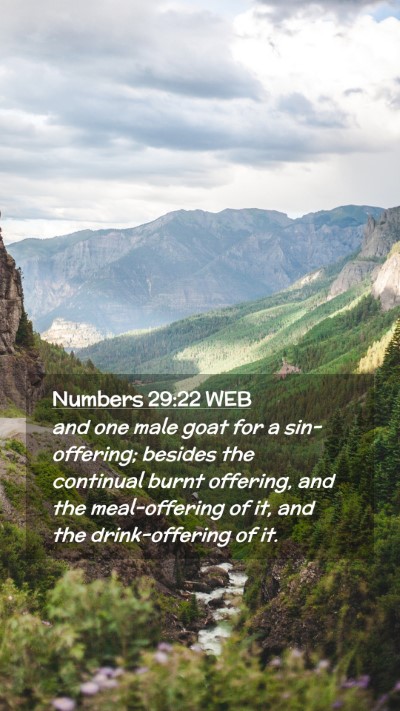 Picture 02 - Numbers 29:22 WEB Mobile Phone Wallpaper - and one male goat for a sin-offering; besides the - Mobile Bible Verse Wallpaper