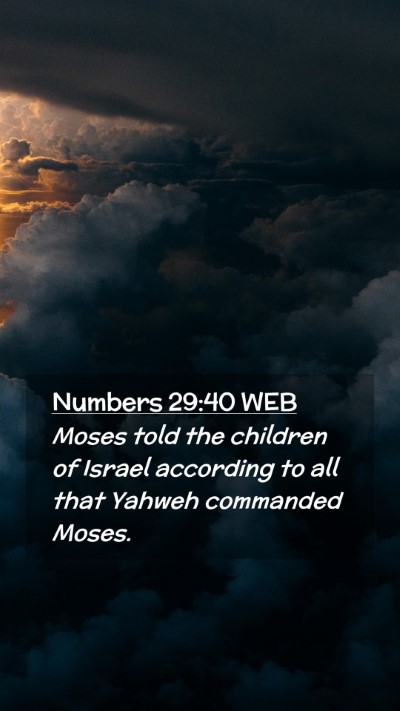 Picture 02 - Numbers 29:40 WEB Mobile Phone Wallpaper - Moses told the children of Israel according to - Mobile Bible Verse Wallpaper