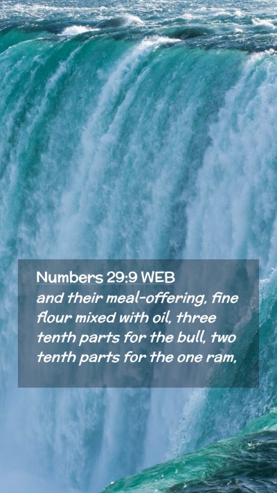 Picture 02 - Numbers 29:9 WEB Mobile Phone Wallpaper - and their meal-offering, fine flour mixed with - Mobile Bible Verse Wallpaper