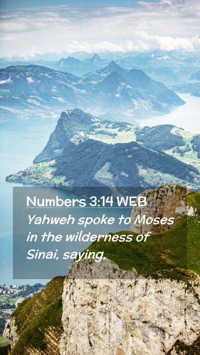 Picture 02 - Numbers 3:14 WEB Mobile Phone Wallpaper - Yahweh spoke to Moses in the wilderness of Sinai, - Mobile Bible Verse Wallpaper
