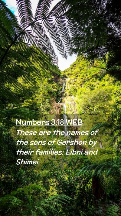 Picture 02 - Numbers 3:18 WEB Mobile Phone Wallpaper - These are the names of the sons of Gershon by - Mobile Bible Verse Wallpaper