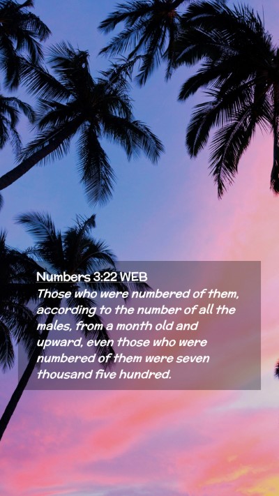 Picture 02 - Numbers 3:22 WEB Mobile Phone Wallpaper - Those who were numbered of them, according to the - Mobile Bible Verse Wallpaper