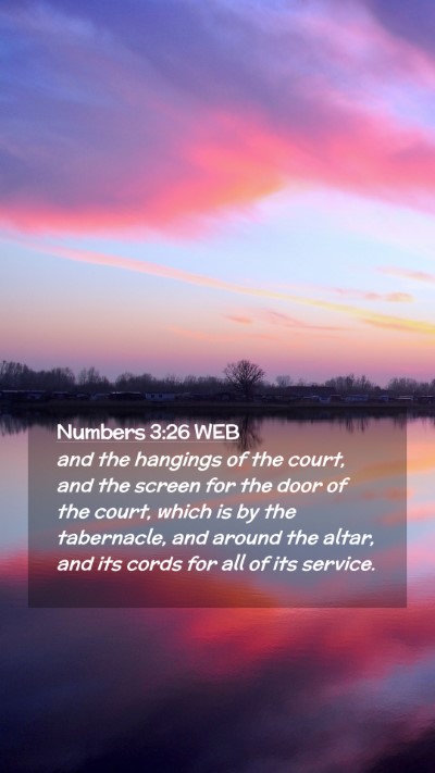 Picture 02 - Numbers 3:26 WEB Mobile Phone Wallpaper - and the hangings of the court, and the screen for - Mobile Bible Verse Wallpaper