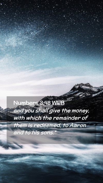 Picture 02 - Numbers 3:48 WEB Mobile Phone Wallpaper - and you shall give the money, with which the - Mobile Bible Verse Wallpaper