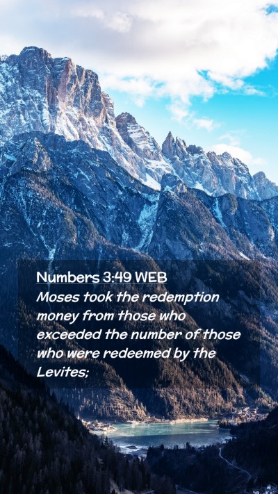 Picture 02 - Numbers 3:49 WEB Mobile Phone Wallpaper - Moses took the redemption money from those who - Mobile Bible Verse Wallpaper