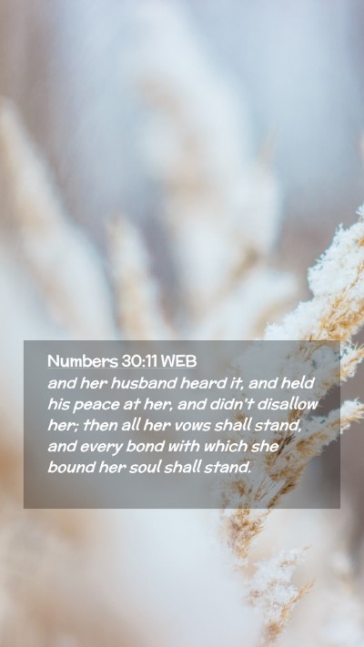 Picture 02 - Numbers 30:11 WEB Mobile Phone Wallpaper - and her husband heard it, and held his peace at - Mobile Bible Verse Wallpaper
