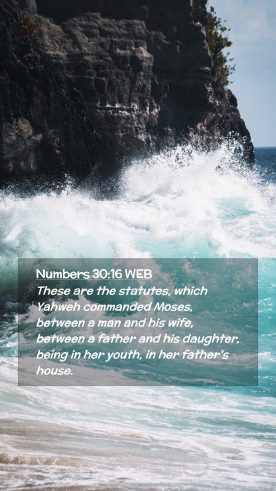 Picture 02 - Numbers 30:16 WEB Mobile Phone Wallpaper - These are the statutes, which Yahweh commanded - Mobile Bible Verse Wallpaper