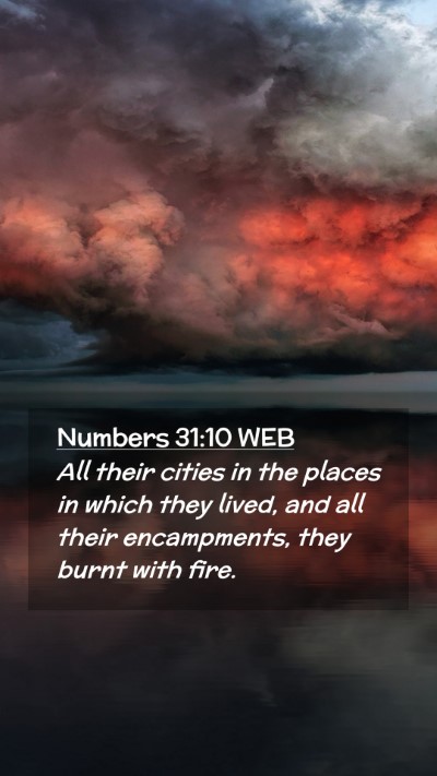 Picture 02 - Numbers 31:10 WEB Mobile Phone Wallpaper - All their cities in the places in which they - Mobile Bible Verse Wallpaper
